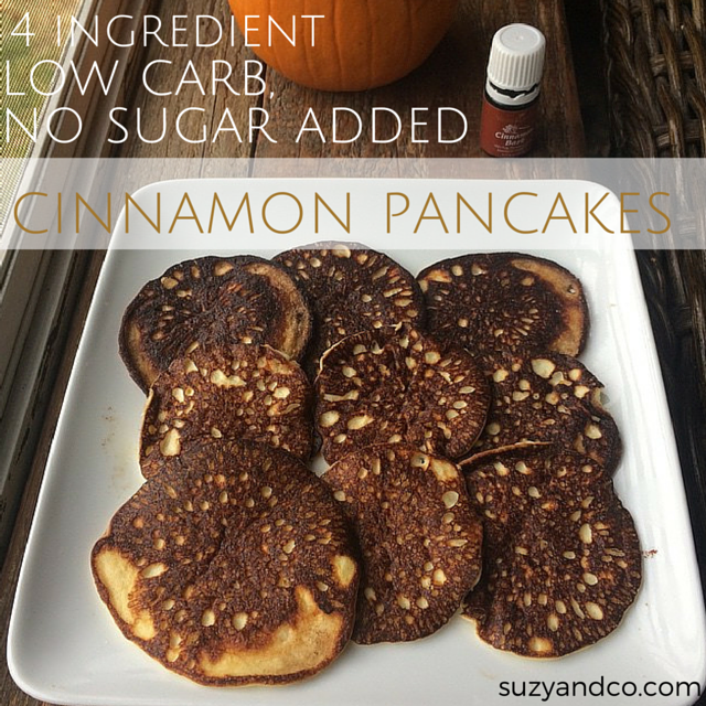 low carb, no sugar added cinnamon pancakes | suzyandco.com