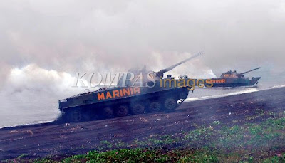 17 Tank Amfibi BMP-3F Dari Rusia Resmi Memperkuat Alutsista Korps Marinir TNI-AL