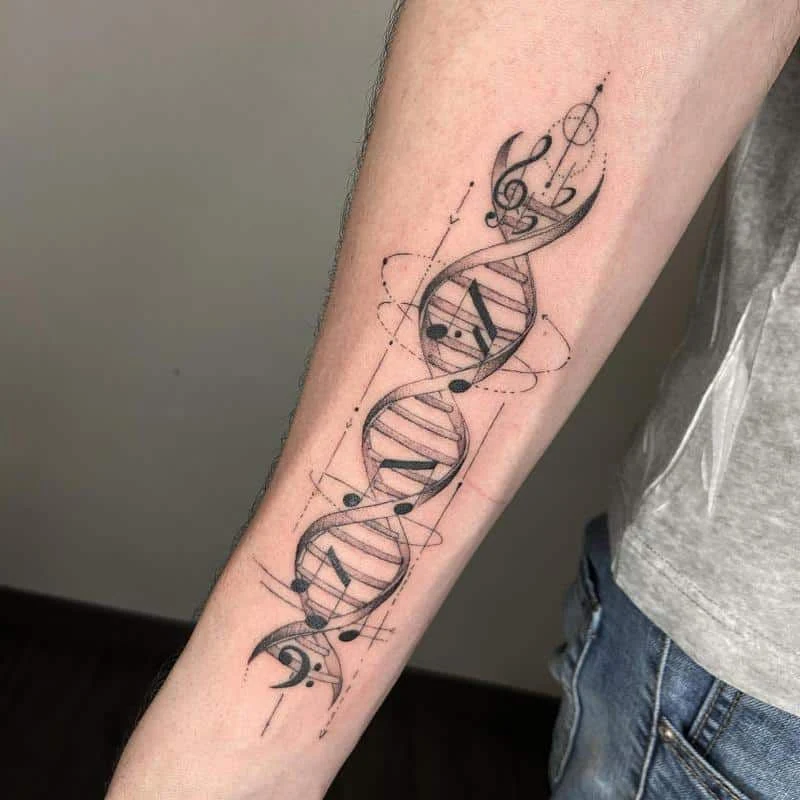 Vemos la foto de un tatuaje musical