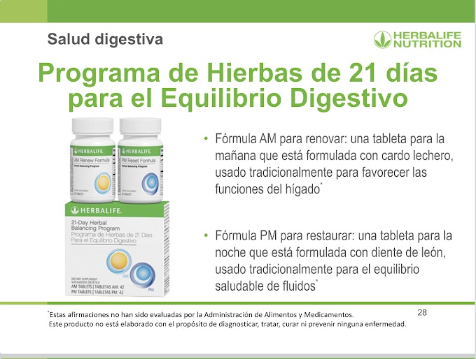 Programa de Hierbas de 21 Días para el Equilibro Digestivo: 42 Tabletas para AM/42 Tabletas para PM Herbalife 