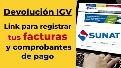 Registra tus facturas y cuenta bancaria para que te devuelvan el IGV