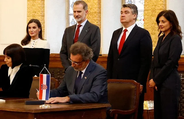 Queen Letizia wore a new Jumpsuit by Teresa Helbig. Aitana Sanchez Gijon. First Lady Sanja Music Milanovic