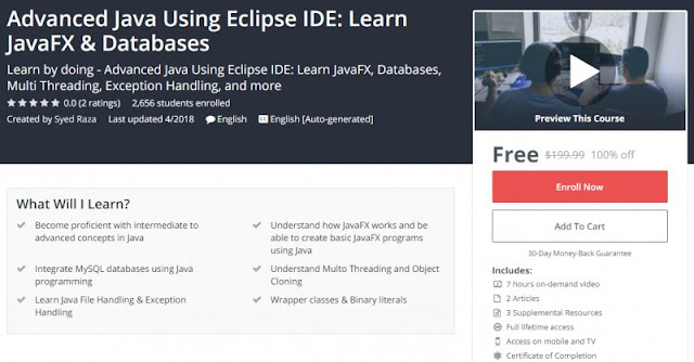 [100% Off] Advanced Java Using Eclipse IDE: Learn JavaFX & Databases (7Hrs)| Worth 199,99$