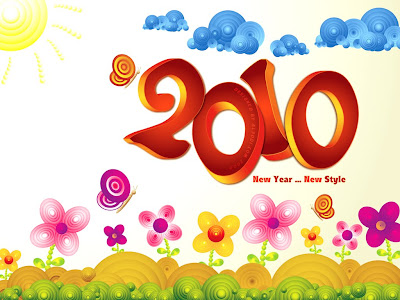 Celebration Wallpaper 1024 768 - 2010 Happy New Year Stylish Rounded Circles Landscape