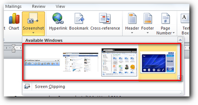 Cara menggunakan screenshot di ms word 2010