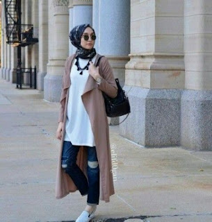 coat sporty hijab look, Sporty hijab street style