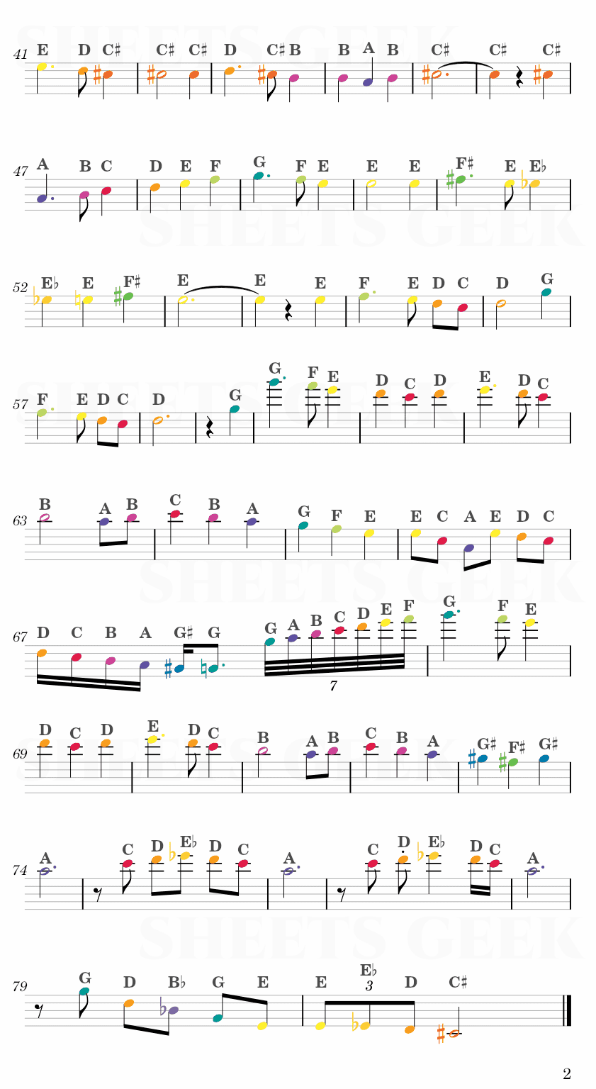 Irlandaise - Claude Bolling Easy Sheet Music Free for piano, keyboard, flute, violin, sax, cello page 2