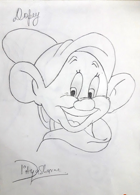 pencil sketch of Dopey