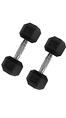 5Kg Rubber Hex Dumbbell Set for Unisex Workout Home/ Gym Fitness 