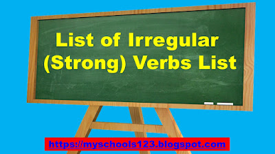 List of Irregular (Strong) Verbs List