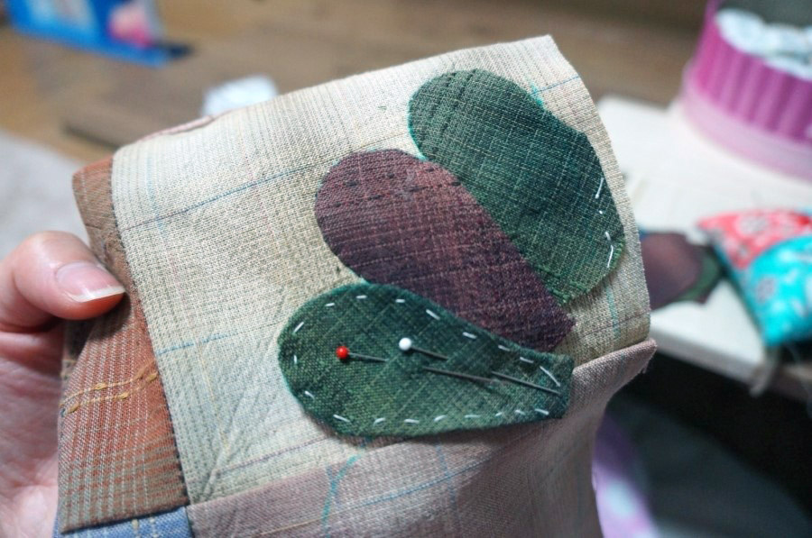 Patchwork Bag with Flower Appliques. DIY step-by-step tutorial.  Сумка пэчворк с цветком аппликацией.