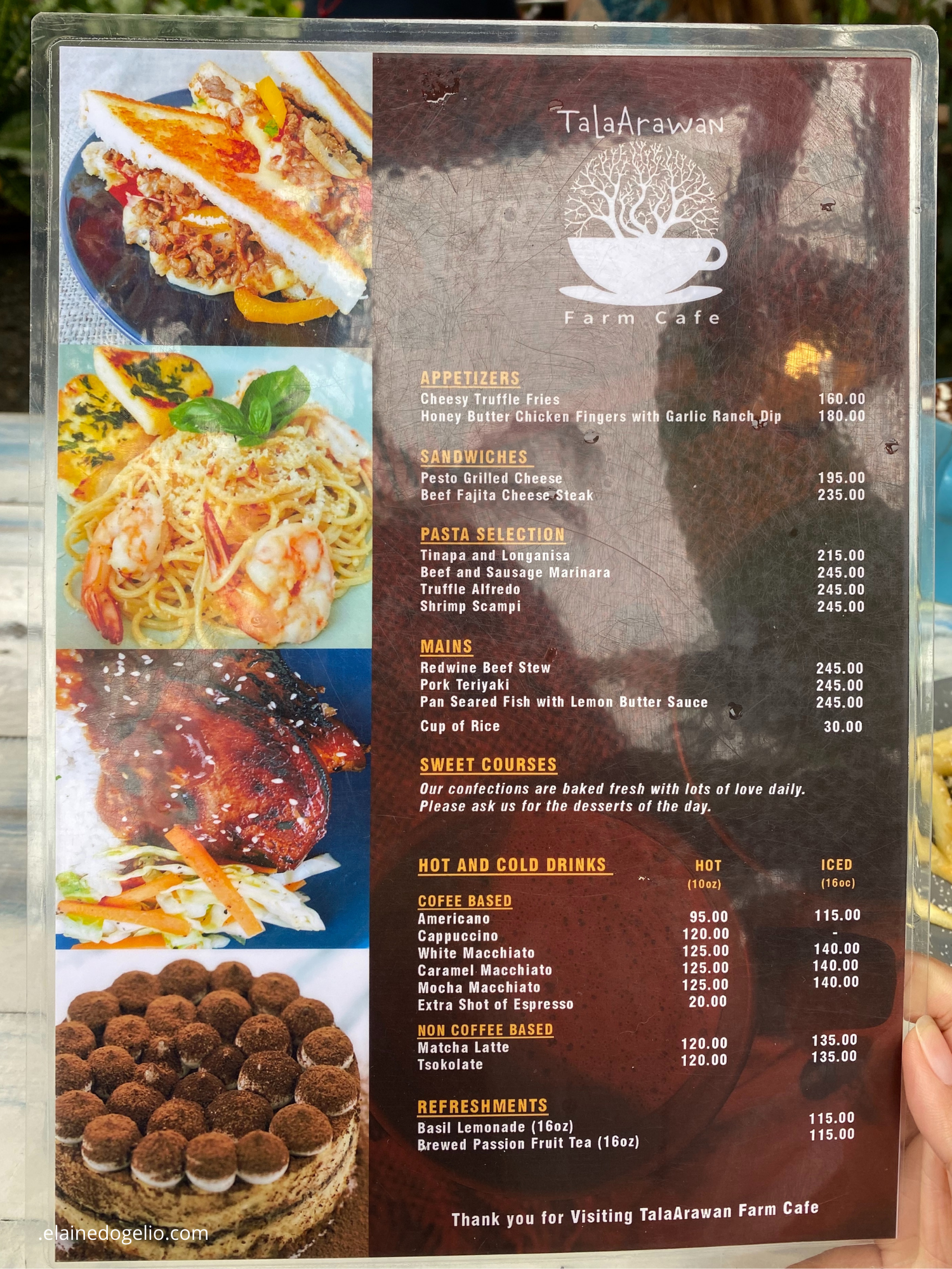 TalaArawan Farm Cafe Menu