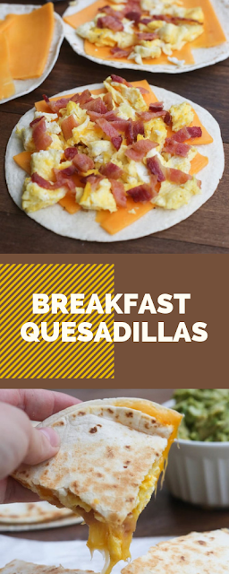 BREAKFAST QUESADILLAS with bacon, egg and cheese