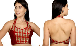 7 Beautiful Halter Neck Blouse Designs