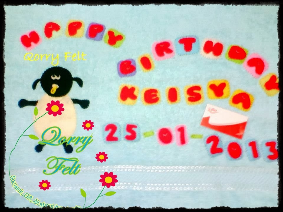 Handuk Nama Untuk Souvenir Dan Kado Ulang Tahun Happy Birthday