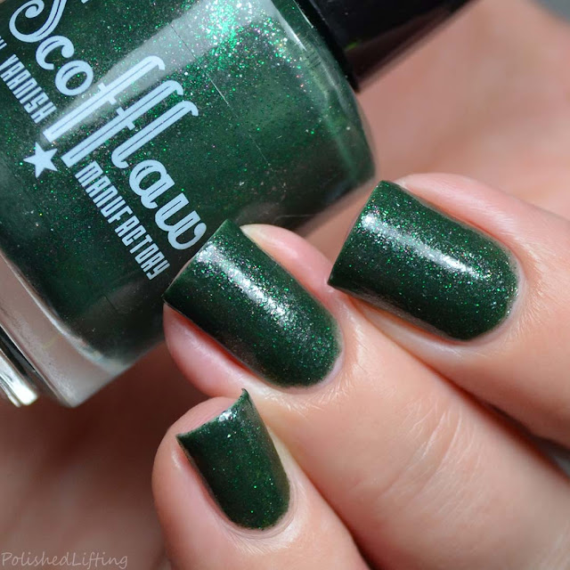 green micro glitter nail polish