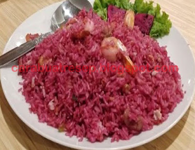 Foto Resep Nasi Goreng Buah Naga Merah atau Ungu Sederhana Spesial Unik Asli Enak