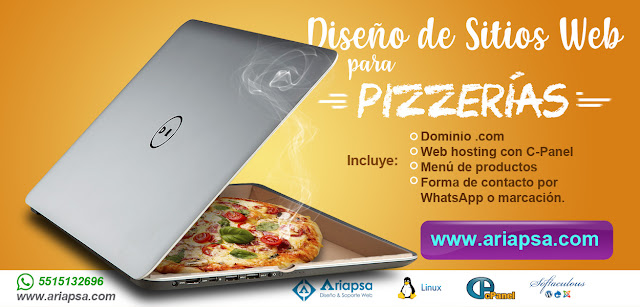 Diseño web Ariapsa México DIseño para pizzerias