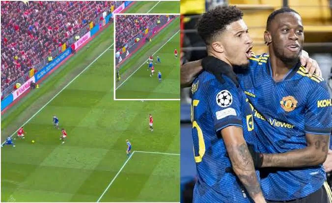 The moment Sancho and Wan-Bissaka was toying with Leicester players