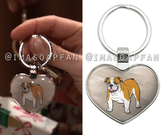 Anna Devane, Finola Hughes, English Bulldog Heart Keychain, General Hospital, GH