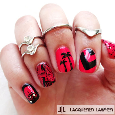 Hot Pink Paradise Nails