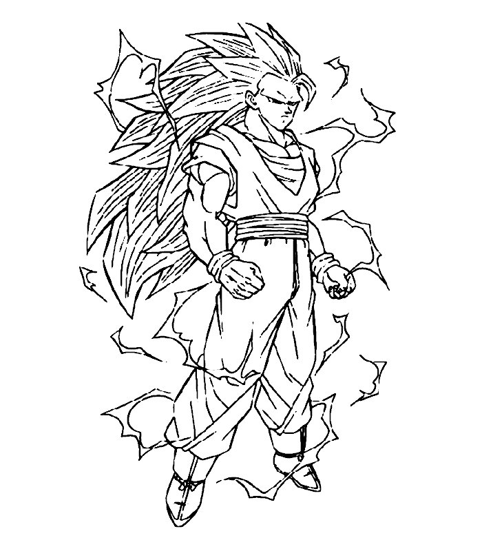 Dibujos para colorear DRAGON BALL Z GOKU para imprimir