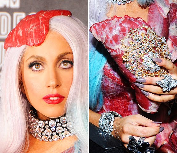 lady gaga meat dresses. MEAT DRESS FOR LADY GAGA AT