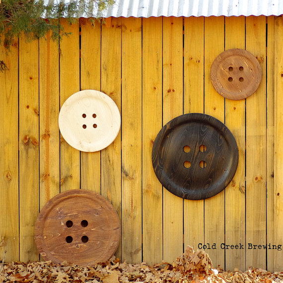 wood button wall decor