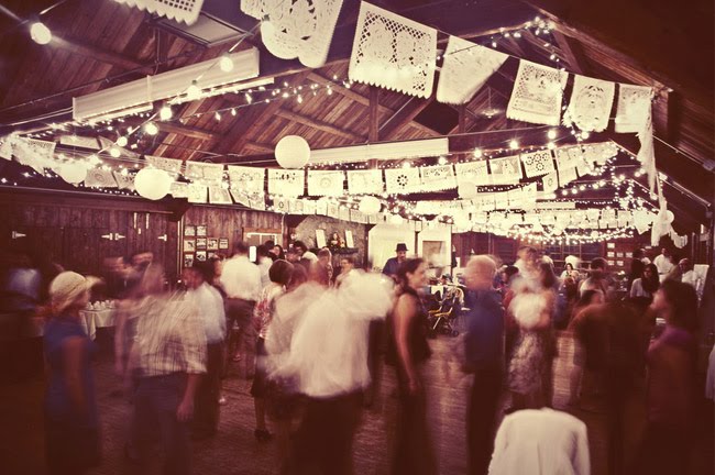 wedding reception in a barn