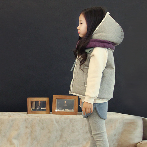 Korean Children's Fur Lined Hooded Vest