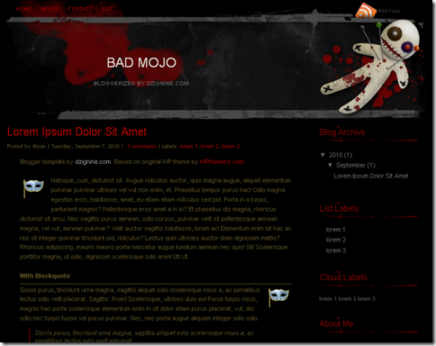 Bad Mojo Blogger Template