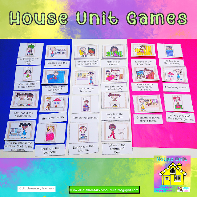 Sentence association game. House unit