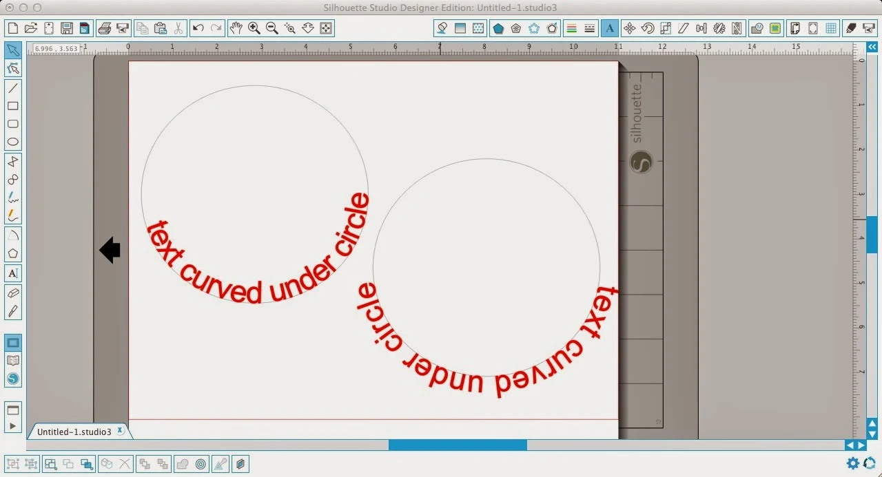 Silhouette Studio, curving text, under a circle, Silhouette tutorial