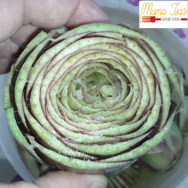 Filled Artichokes at Mama Isa's Cooking Classes Italy Venice