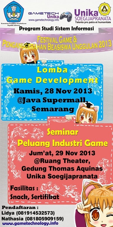 Festival Game 2013 & Anugerah Beasiswa Unggulan BPKLN Kementrian Pendidikan dan Kebudayaan (28-29 November 2013)