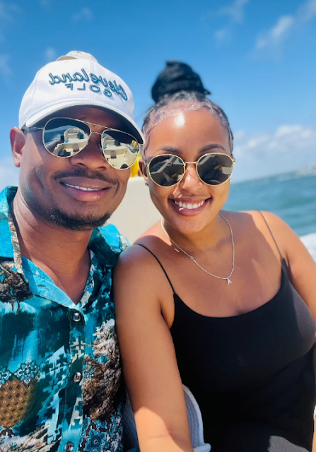 Amber Ray with her her fiancé, Kennedy Rapudo