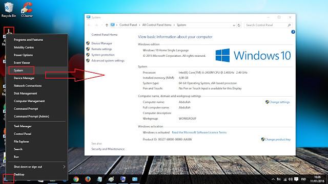 cara cepat cek spesifikasi laptop operating system windows 10