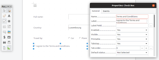 LibreOffice edit checkbox properties