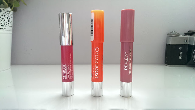 Three lip crayons from Clinique, Bourjois & Revlon