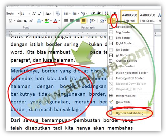 Bagaimana cara menciptakan border di Microsoft Word  Cara Membuat Border Teks di Ms Word 2010