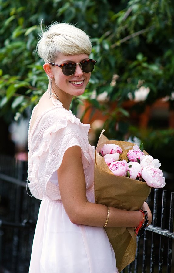 London Street Style...Pale Pink and Peonies