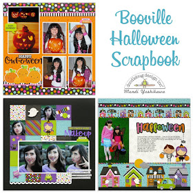 Doodlebug Design Booville Halloween Scrapbook Layouts Pages by Mendi Yoshikawa