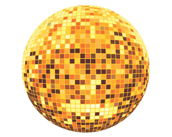 Free Vector がらくた素材庫 輝くミラー ボール Discoball