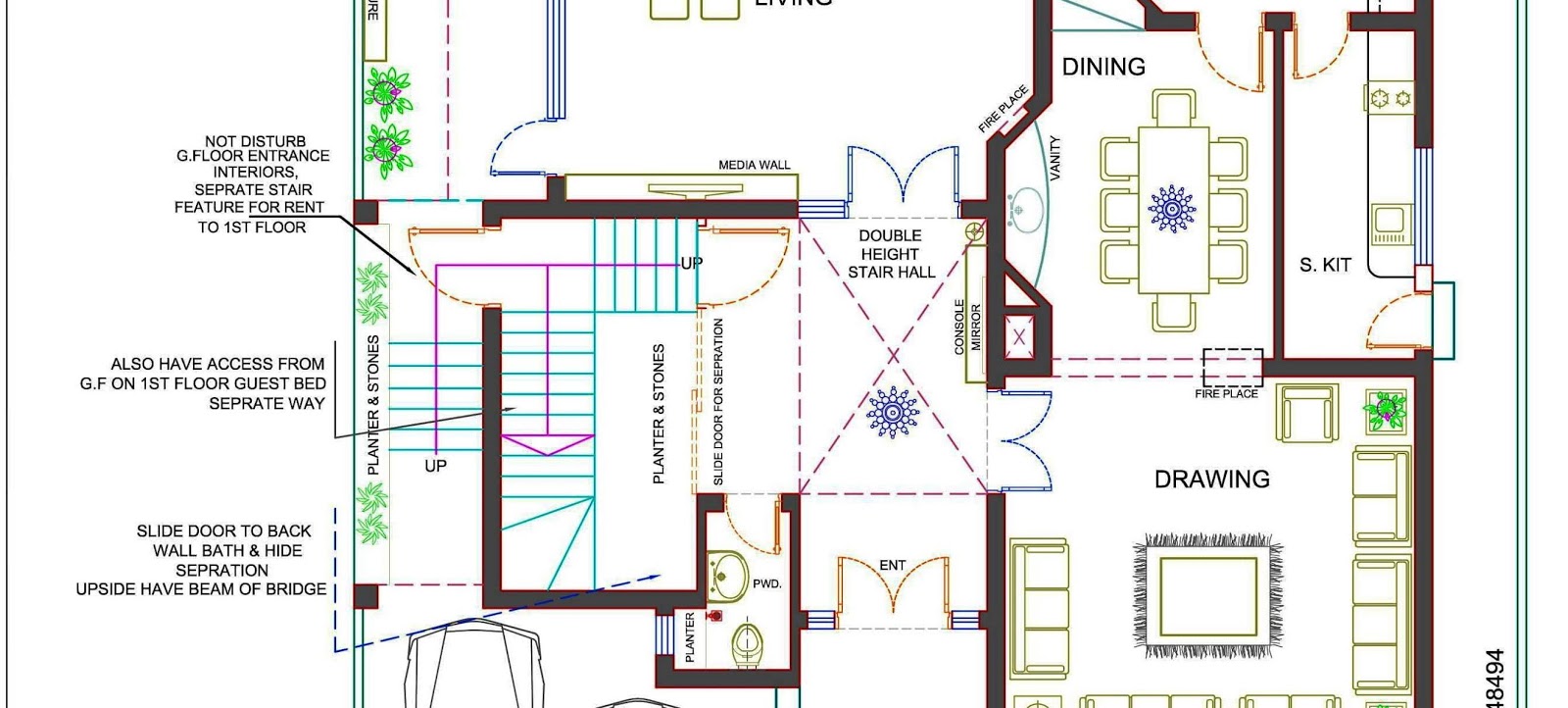 1 kanal house plan layout