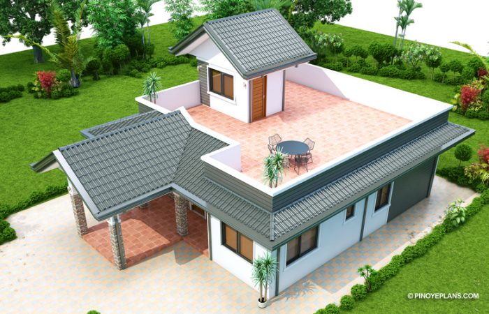 MyHousePlanShop Three Bedroom Single Story  Roof  Deck  