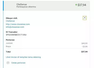 Pembayaran clixsense