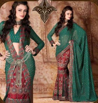 Bridal-Lehenga-Saree-Styles