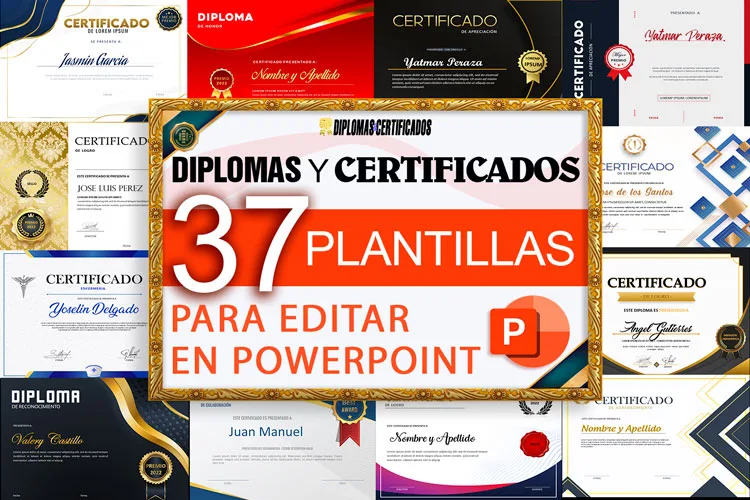 Plantillas de diplomas y certificados editables en PowerPoint