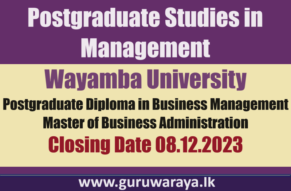 Postgraduate Studies in Management - Wayamba University
