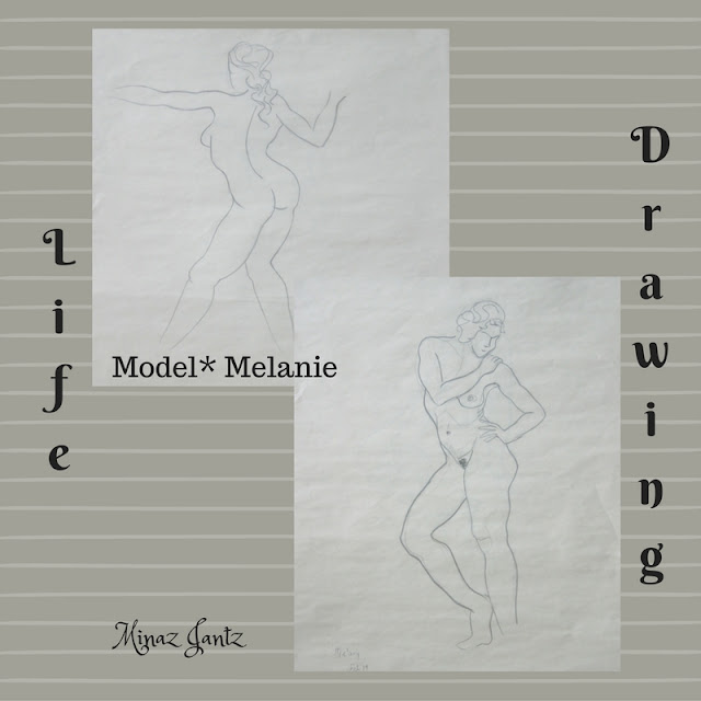 Nude Drawings by Minaz Jantz. Model Melanie